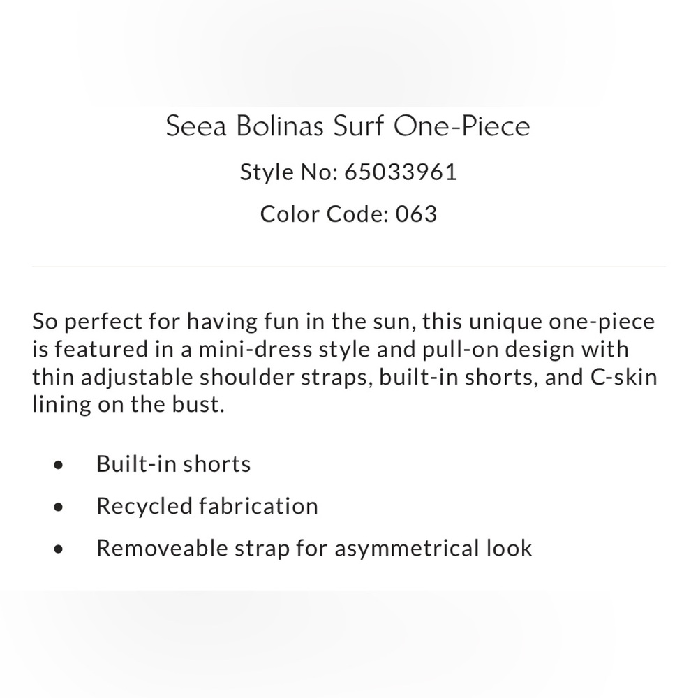 New Seea Bolinas Surf Swim Suit one piece liner built in shorts XL Brown Walnut - Picture 5 of 6